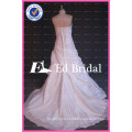 Real Sample Strapless Lace Appliqued Ruffle Taffeta Wedding Dresses For Fat Woman